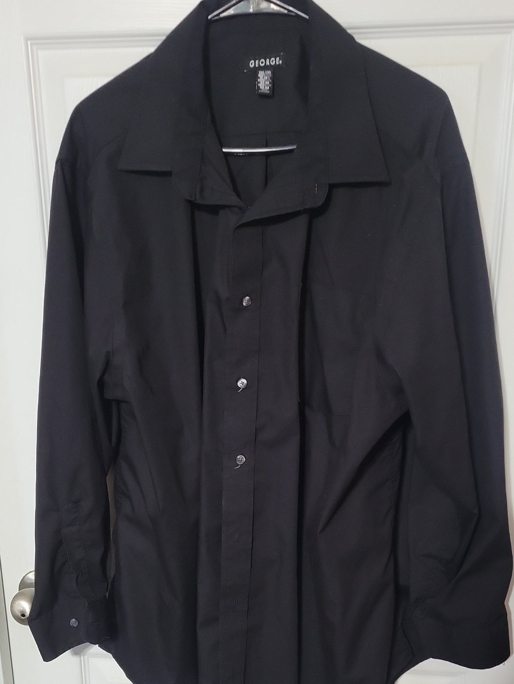 George Men's Black Button-Up Dress Shirt